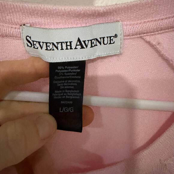 Super soft “Coffee Please” seventh ave pink sweatshirt warm winter pink sz Large - Picture 5 of 6